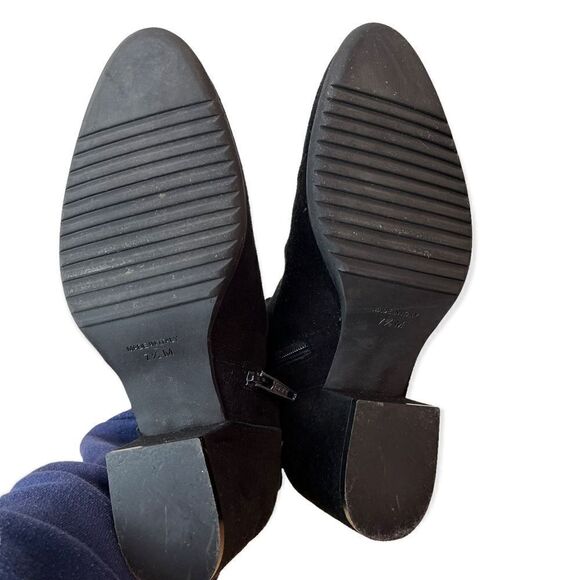 Sesto Meucci Black Suede Heeled Ankle Bootie - Picture 6 of 8